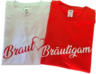 [BB-ST2000] Polterabend Set, Braut & Bräutigam Partner Shirts 